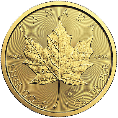 A picture of a Circulated 1 oz Gold Maple Leaf Coin (Random Year)